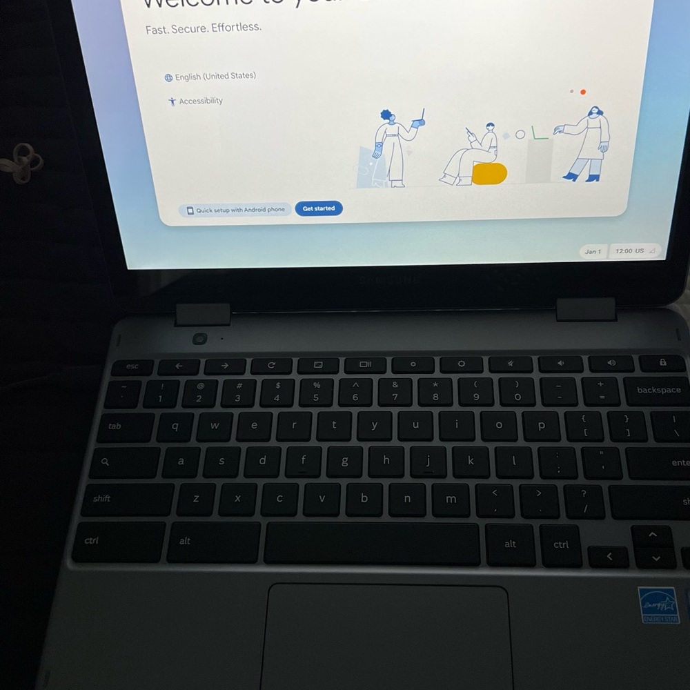 Samsung Black Laptop with Gray Finish and Intel Power